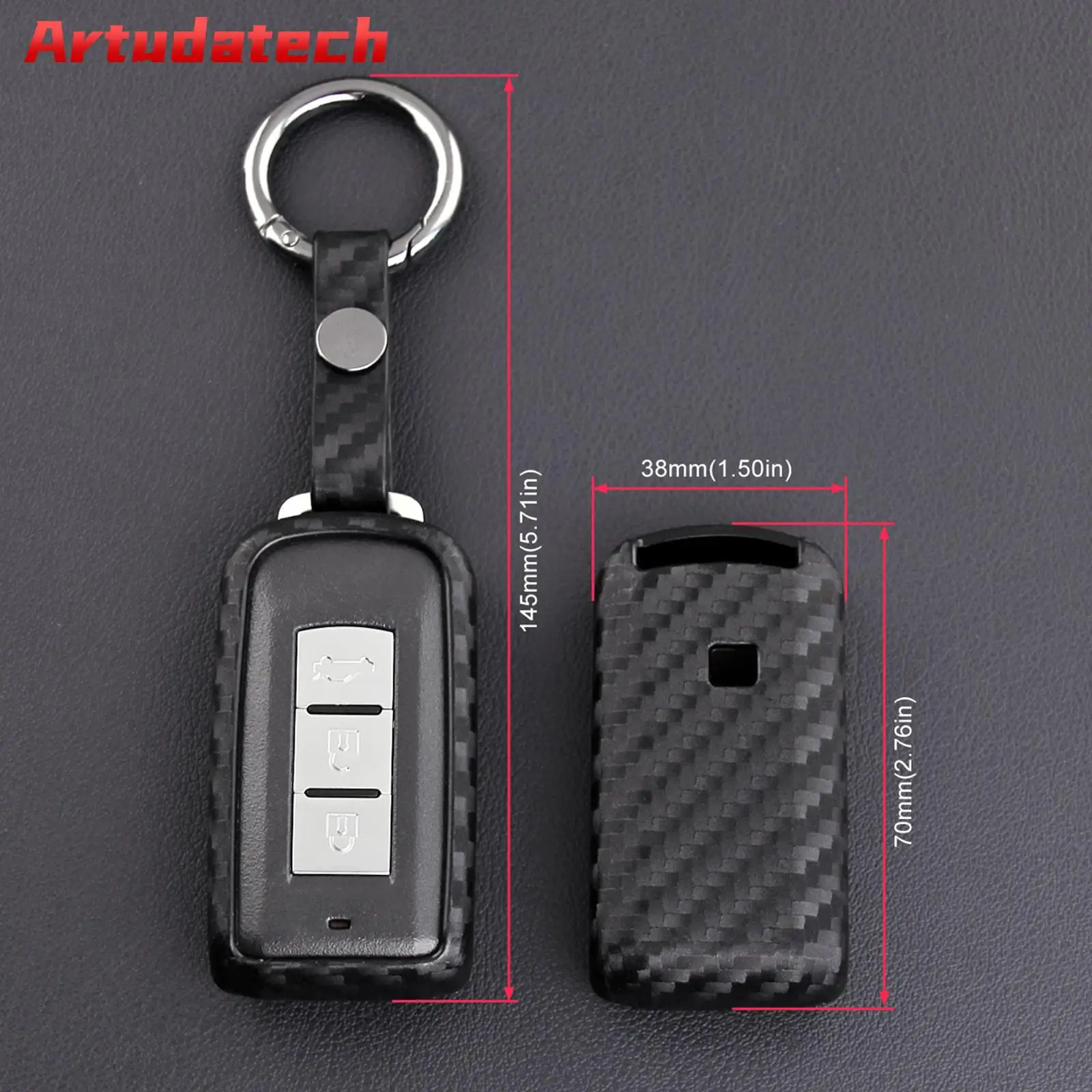 Artudatech Leather Silicone Car Key Case Cover With Buckle For Mitsubishi No Key Included
Artudatech Leather Silicone Car Key Case Cover With Buckle For Mitsubishi No Key Included