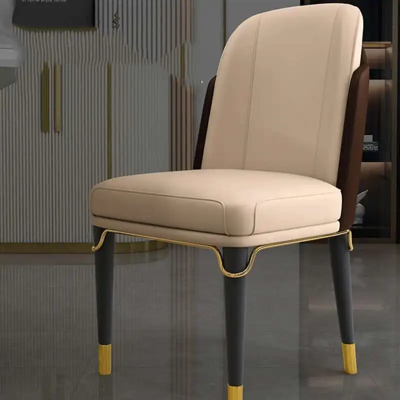 Modern Dining Chairs Wood Cushion Bedroom Sofa Nordic Leather Chair Metal Back Support Single Chaises De Luxe Living Furniture
Modern Dining Chairs Wood Cushion Bedroom Sofa Nordic Leather Chair Metal Back Support Single Chaises De Luxe Living Furniture
