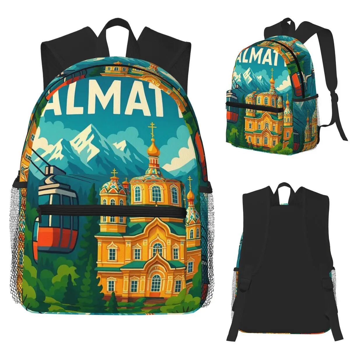 Cable Car And Ascension Cathedral In Almaty, Kazakhstan Student Backpack School Bag Hiking Travel Daypack Bookbag Shoulder Bags
Cable Car And Ascension Cathedral In Almaty, Kazakhstan Student Backpack School Bag Hiking Travel Daypack Bookbag Shoulder Bags