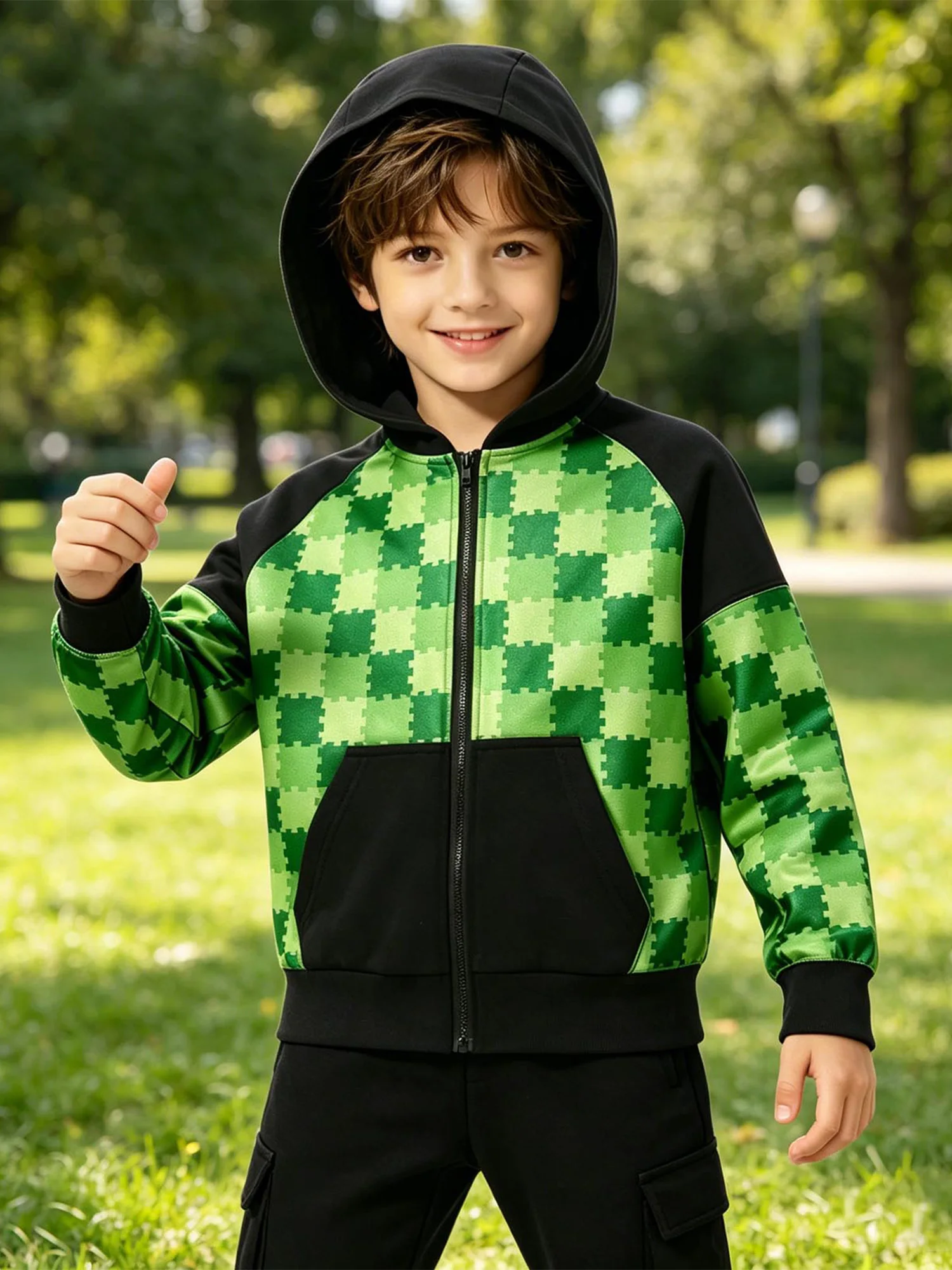 6-16Y Kids Boys Halloween Plaid Hoodie Long Sleeve Zipper Front Hooded Jacket with Pockets for Cosplay Party Gaming
6-16Y Kids Boys Halloween Plaid Hoodie Long Sleeve Zipper Front Hooded Jacket with Pockets for Cosplay Party Gaming