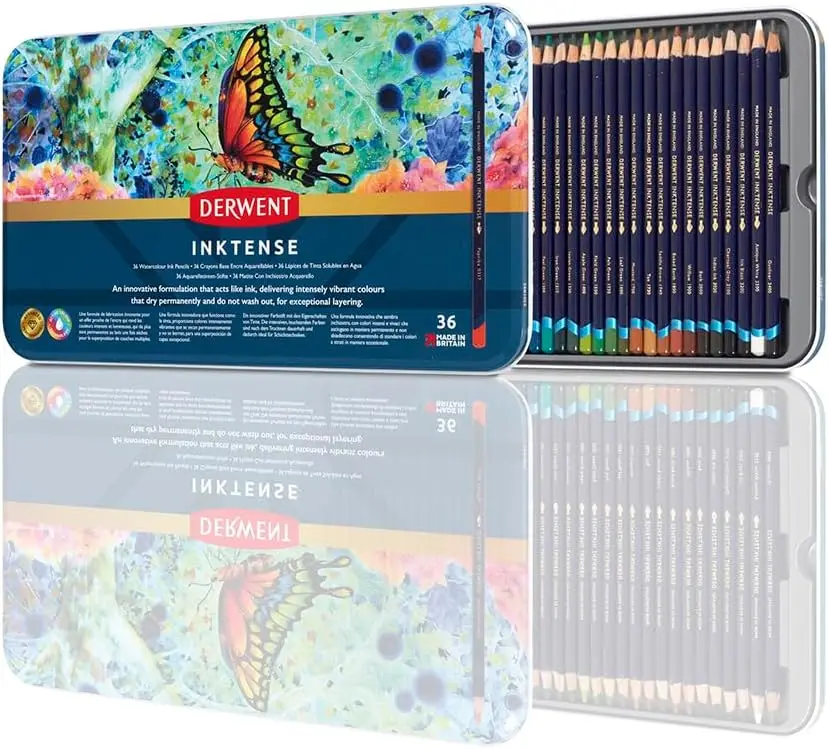 36 Water Soluble Colored Pencils - Vibrant & Permanent Ink Effect
36 Water Soluble Colored Pencils - Vibrant & Permanent Ink Effect