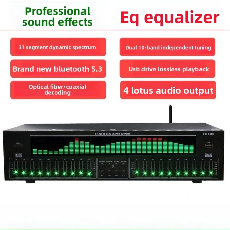 Equalizer high power bluetooth 5.3 lossless power amplifier u disk fiber coaxial digital input decoding
Equalizer high power bluetooth 5.3 lossless power amplifier u disk fiber coaxial digital input decoding