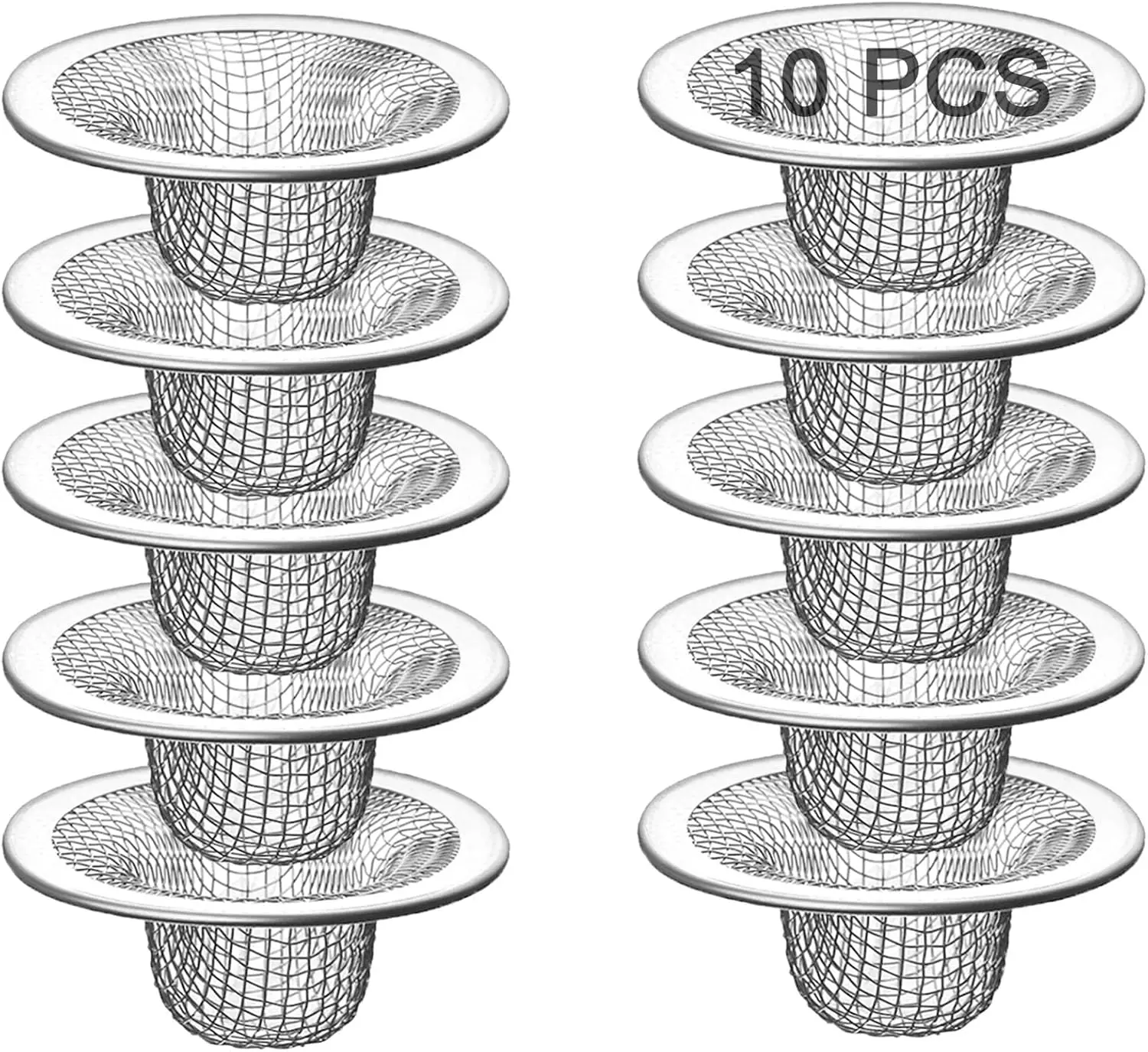 10-Pack 2.75" Stainless Steel Mesh Sink Drain Strainer, Hair Catcher for Bathroom Bathtub Laundry
10-Pack 2.75" Stainless Steel Mesh Sink Drain Strainer, Hair Catcher for Bathroom Bathtub Laundry