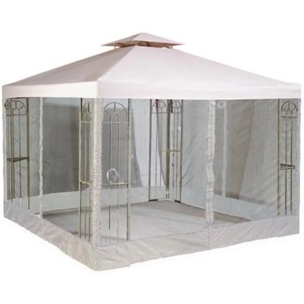 Universal 10' x 10' Two-Tiered Replacement Gazebo Canopy Top Cover and Mosquito Netting Set
Universal 10' x 10' Two-Tiered Replacement Gazebo Canopy Top Cover and Mosquito Netting Set