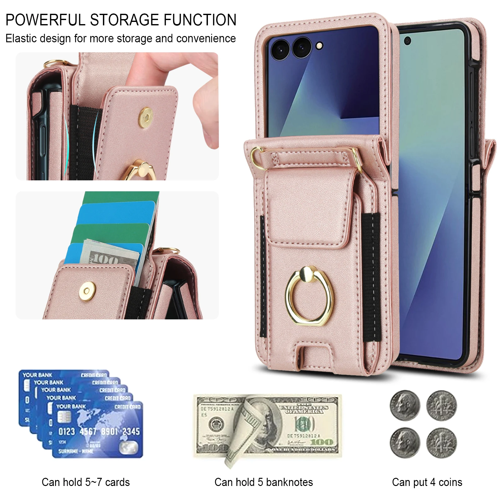 Luxury PU Leather Card Bag Phone Case For Samsung Galaxy Z Flip 3 4 5 6 7 Wrist Strap Ring Buckle Protect Cover Diagonal Rope
Luxury PU Leather Card Bag Phone Case For Samsung Galaxy Z Flip 3 4 5 6 7 Wrist Strap Ring Buckle Protect Cover Diagonal Rope