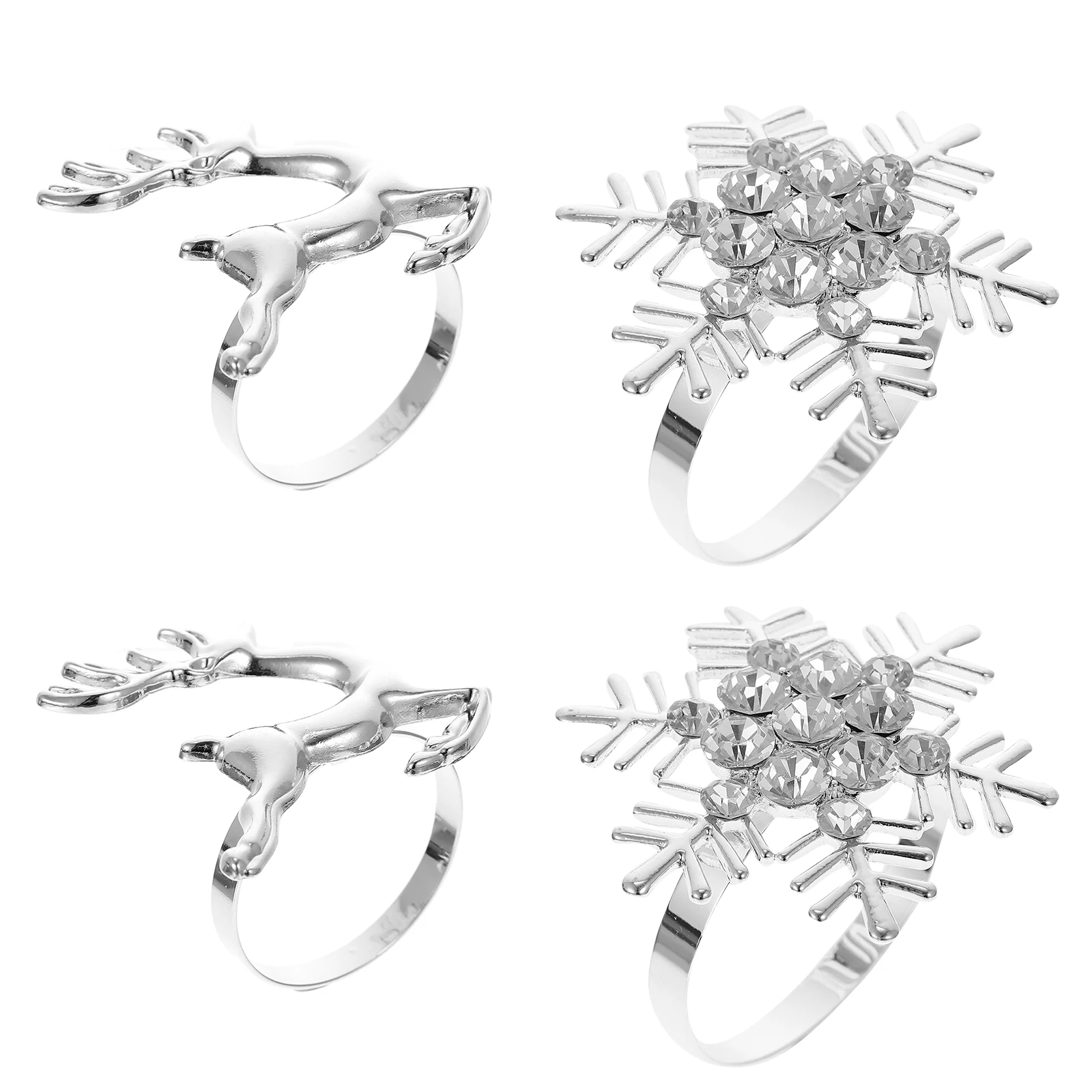 4 Pcs Snowflake Reindeer Napkin Rings Silver Christmas Dinner Table Decor Accessories Stainless Steel Kitchen
4 Pcs Snowflake Reindeer Napkin Rings Silver Christmas Dinner Table Decor Accessories Stainless Steel Kitchen