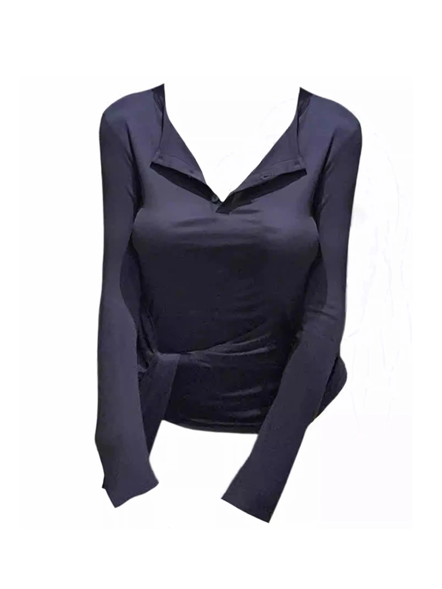 Women's Navy Blue Long Sleeve T-shirt Y2k Gyaru V-Neck Tee Top Vintage 90s Aesthetic Skinny T-shirts Emo 2000s Oversize Clothes
Women's Navy Blue Long Sleeve T-shirt Y2k Gyaru V-Neck Tee Top Vintage 90s Aesthetic Skinny T-shirts Emo 2000s Oversize Clothes