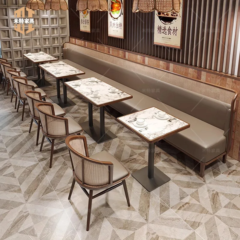 Western restaurant booth sofa commercial South East Asia theme tea house hot pot hotel catering furniture solid wood rattan
Western restaurant booth sofa commercial South East Asia theme tea house hot pot hotel catering furniture solid wood rattan
