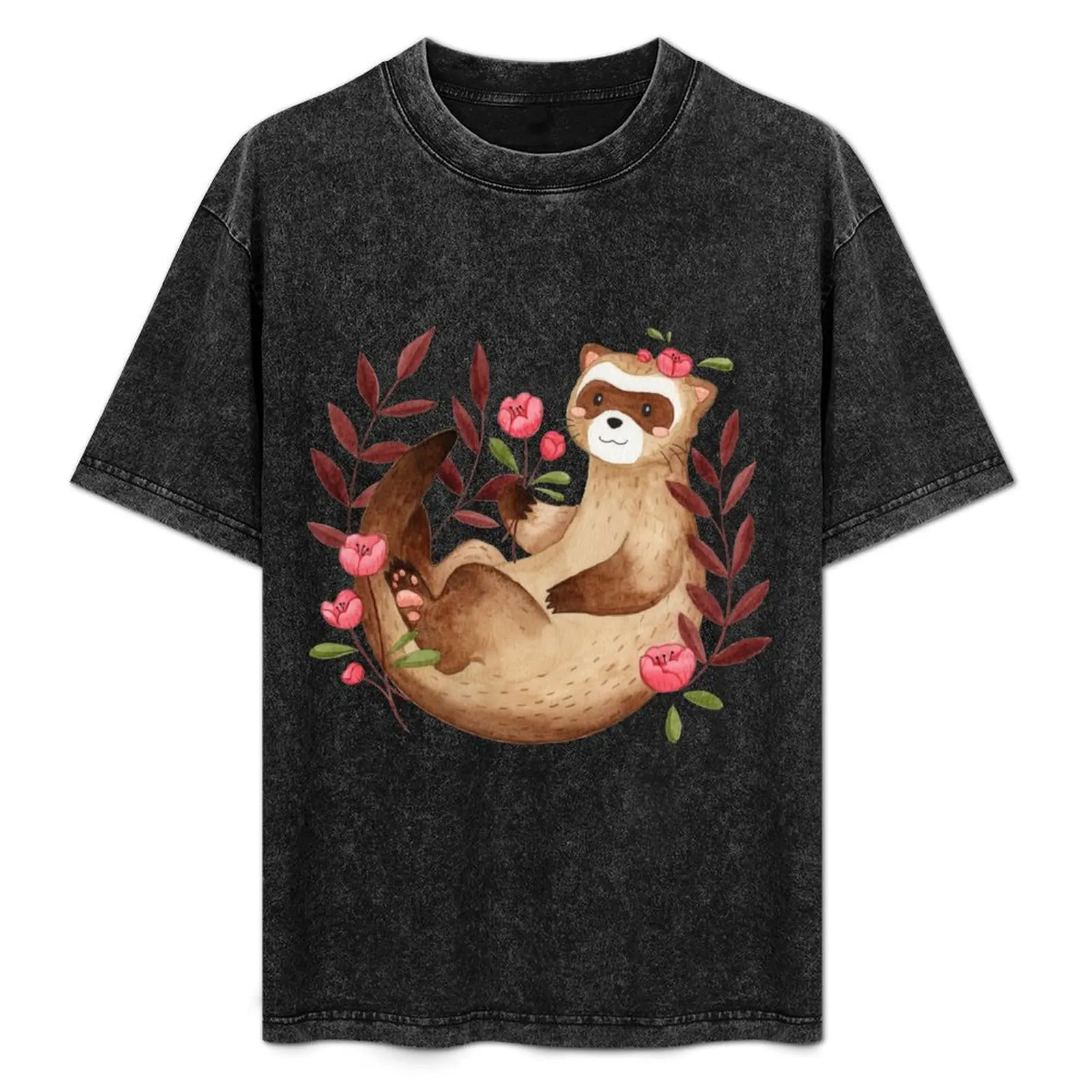 Футболка с цветочным принтом Ferret Bud, повседневная, с коротким рукавом, для фестивалей
Футболка с цветочным принтом Ferret Bud, повседневная, с коротким рукавом, для фестивалей