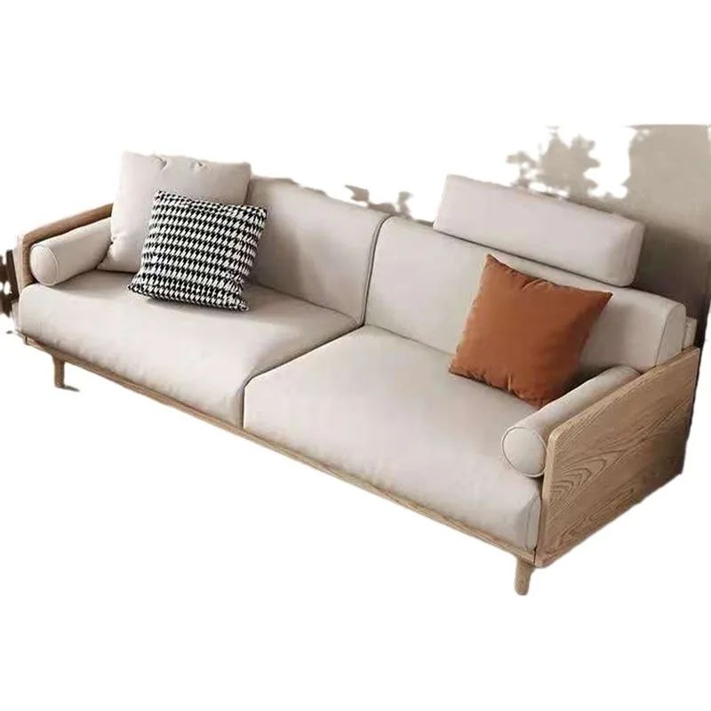 Sofa Japanese wabi-sandy wind modern simple small apartment three-person log rental solid wood sofa 
Sofa Japanese wabi-sandy wind modern simple small apartment three-person log rental solid wood sofa