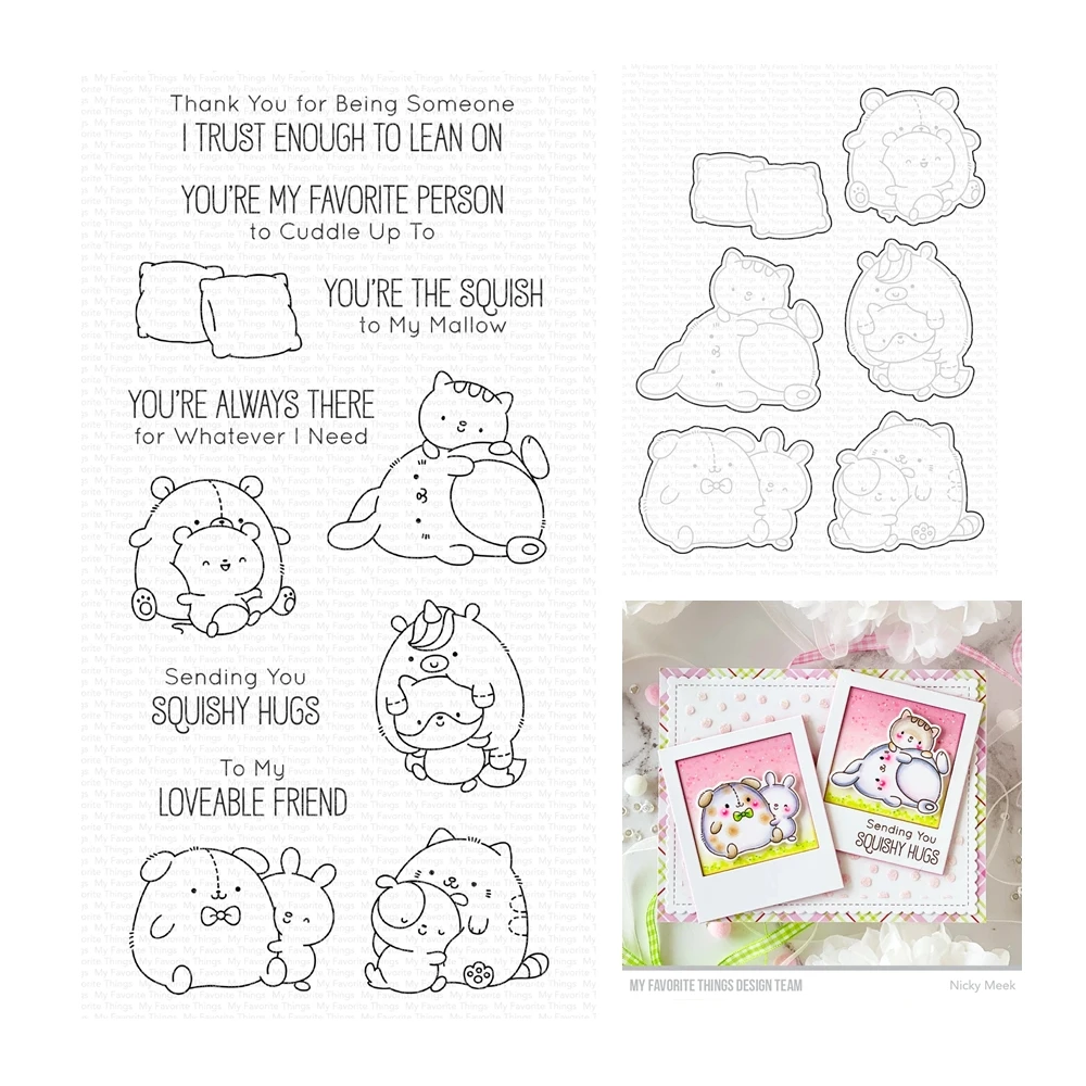 December 2023 Release Squish Friends Animals Hugs Clear Stamps Cutting Dies Scrapbooking for Paper Making Frame Card
December 2023 Release Squish Friends Animals Hugs Clear Stamps Cutting Dies Scrapbooking for Paper Making Frame Card