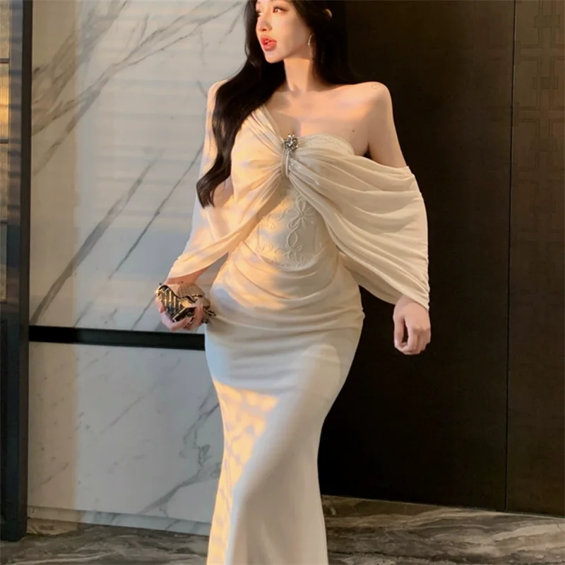 Sexy Women Apricot Mermaid Birthday Party Dress Robe Celebrity Strapless Off Shoulder Maxi Dress Sleeveless Evening Long Dress
Sexy Women Apricot Mermaid Birthday Party Dress Robe Celebrity Strapless Off Shoulder Maxi Dress Sleeveless Evening Long Dress