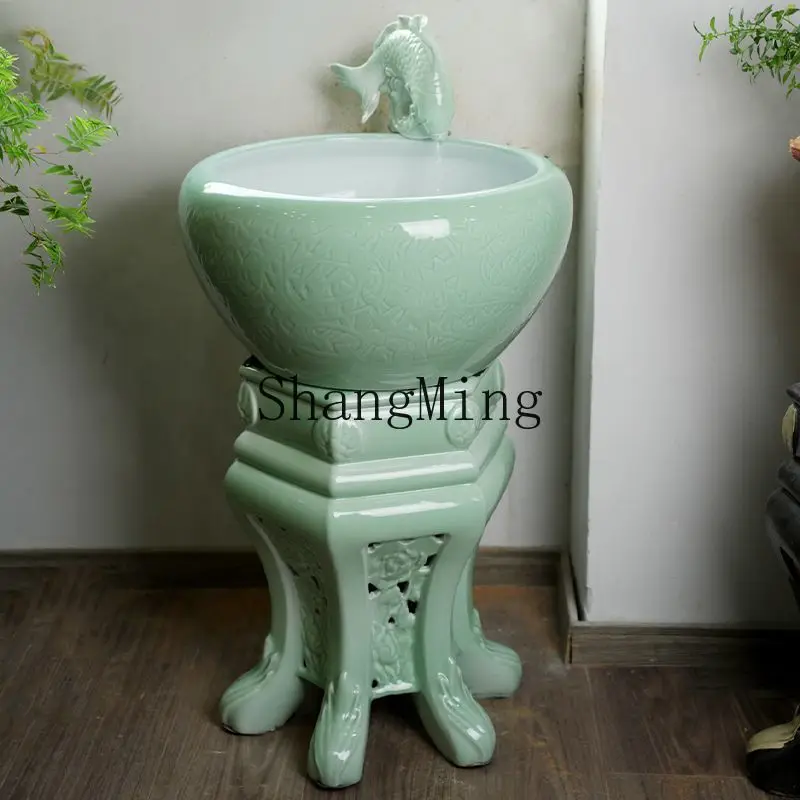 CL Ceramic Fish Tank Chinese Style Circulating Water Floor Ornament for Home Living Room Office Turtle and Goldfish Tank
CL Ceramic Fish Tank Chinese Style Circulating Water Floor Ornament for Home Living Room Office Turtle and Goldfish Tank