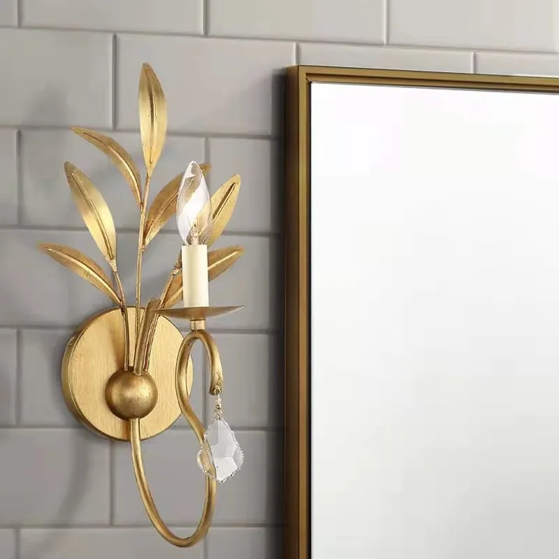 Creative Retro American Gold Leaf Wall Lights for Bedroom Bedside Luxury Light Fixture Corridor Stair Aisle Decor Lighting Lamp
Creative Retro American Gold Leaf Wall Lights for Bedroom Bedside Luxury Light Fixture Corridor Stair Aisle Decor Lighting Lamp