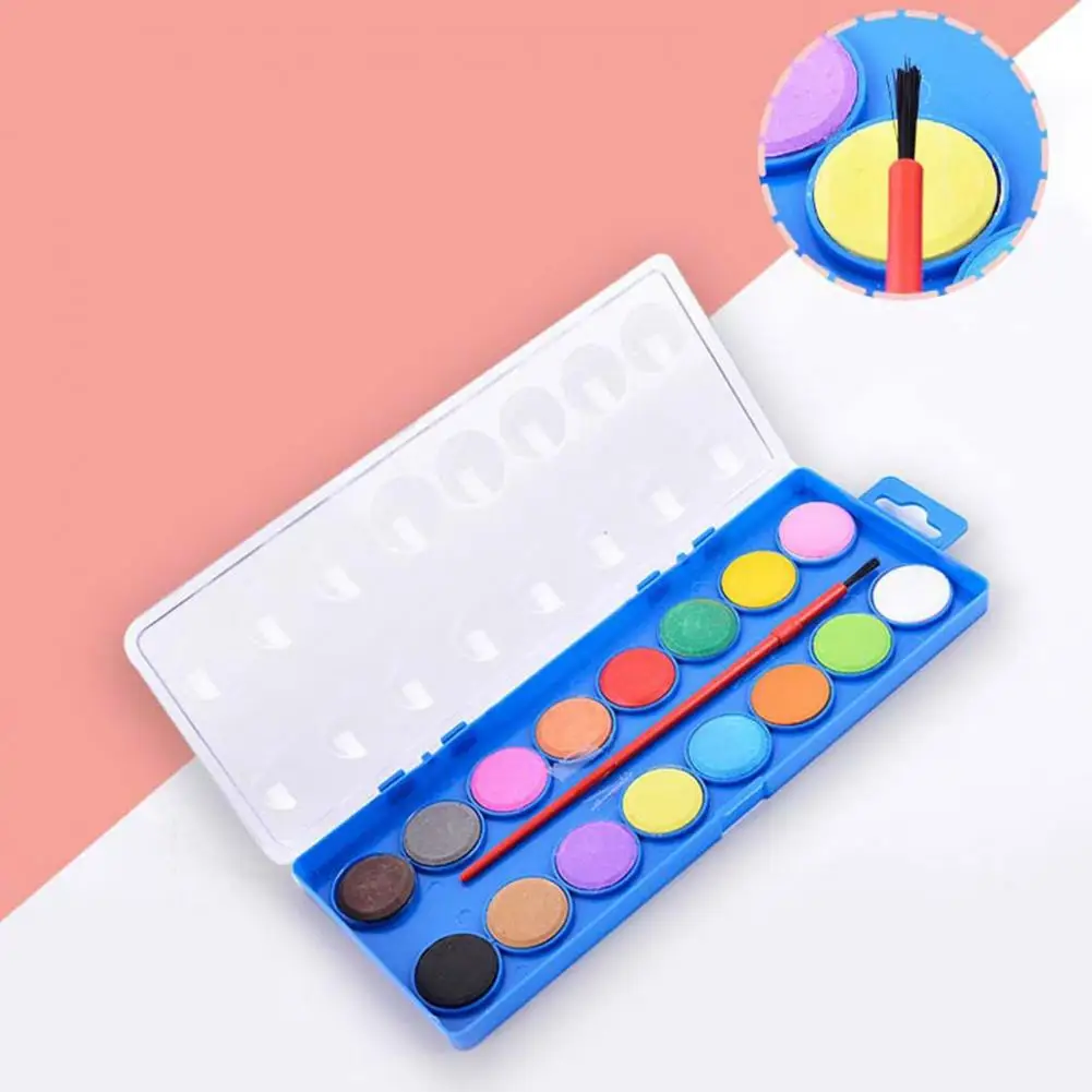 Watercolor Paint Set for Kids 16 Colors Solid Water-soluble Pigments Portable Palette for School
Watercolor Paint Set for Kids 16 Colors Solid Water-soluble Pigments Portable Palette for School