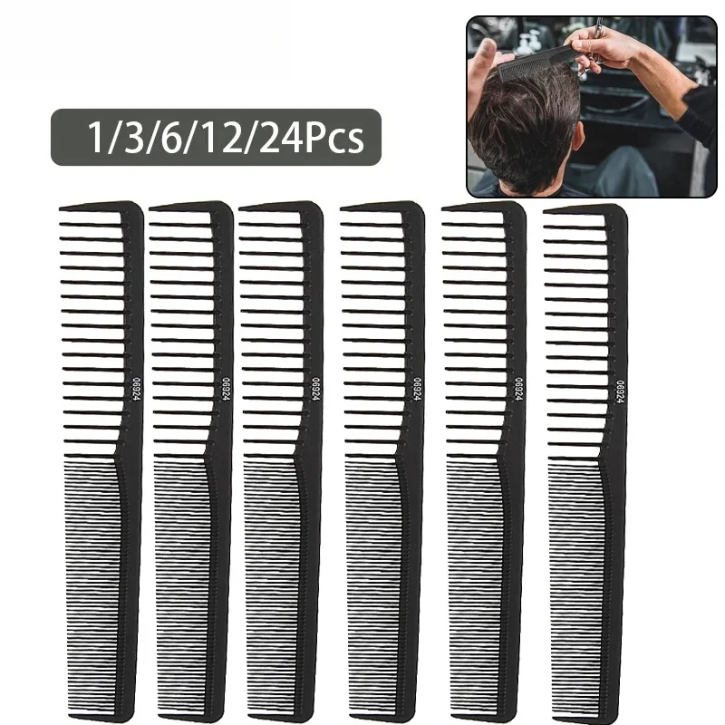1/3/6/12/24pcs Fine Cutting Wide Tooth Hair Barber Carbon Fiber Salon Hairdressing Comb Heat Resistant Styling Grooming Comb
1/3/6/12/24pcs Fine Cutting Wide Tooth Hair Barber Carbon Fiber Salon Hairdressing Comb Heat Resistant Styling Grooming Comb
