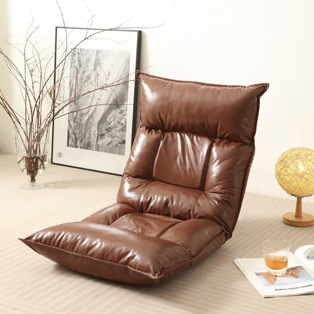 Adjustable Floor Lounge Chair Faux Leather With 42-Position Hinge For Gaming Reading Relaxing Brown
Adjustable Floor Lounge Chair Faux Leather With 42-Position Hinge For Gaming Reading Relaxing Brown