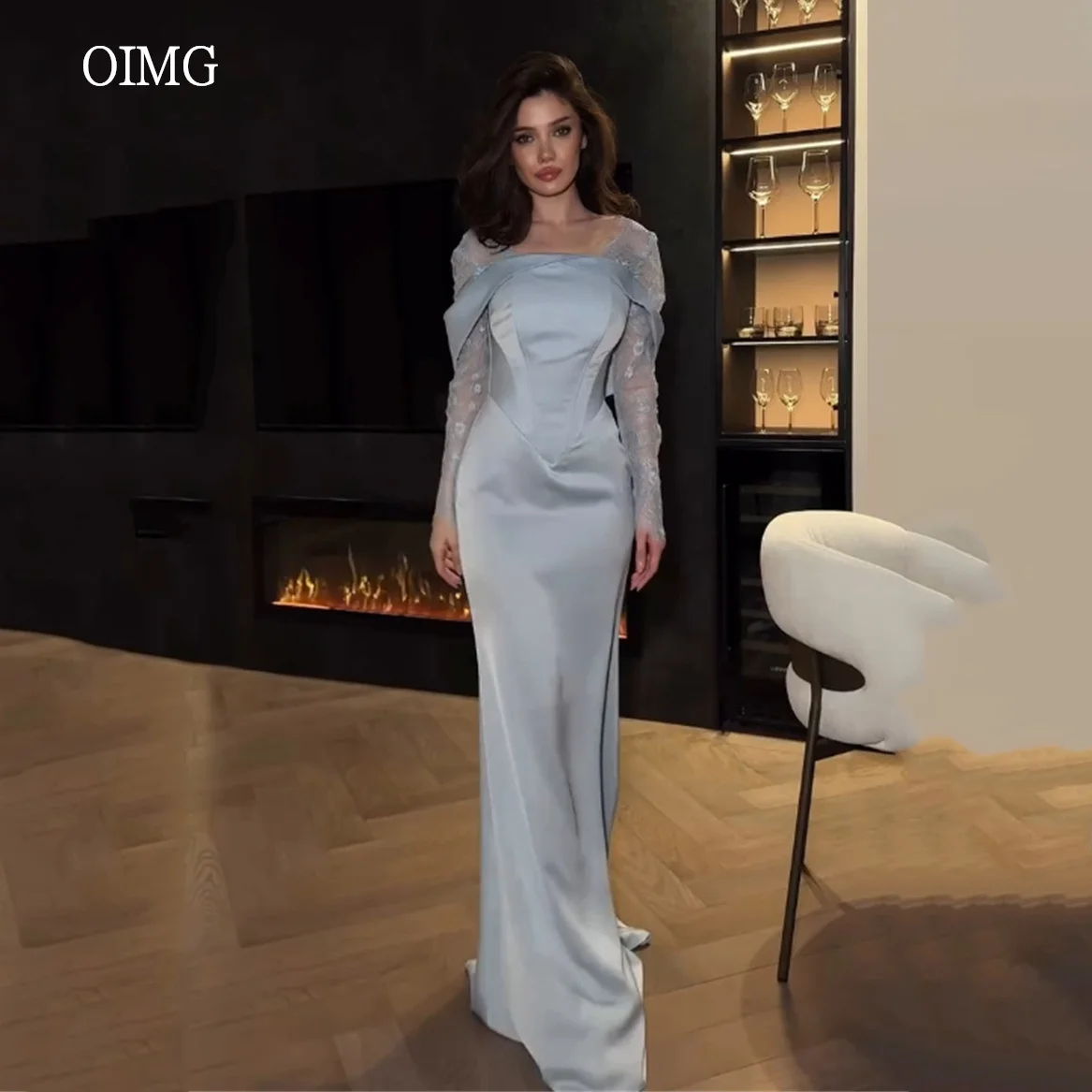 OIMG Modern Square Neck Mermaid Prom Gowns Lace Long Sleeves Party Gown Floor Length Evening Dress vestidos de gala Customized
OIMG Modern Square Neck Mermaid Prom Gowns Lace Long Sleeves Party Gown Floor Length Evening Dress vestidos de gala Customized