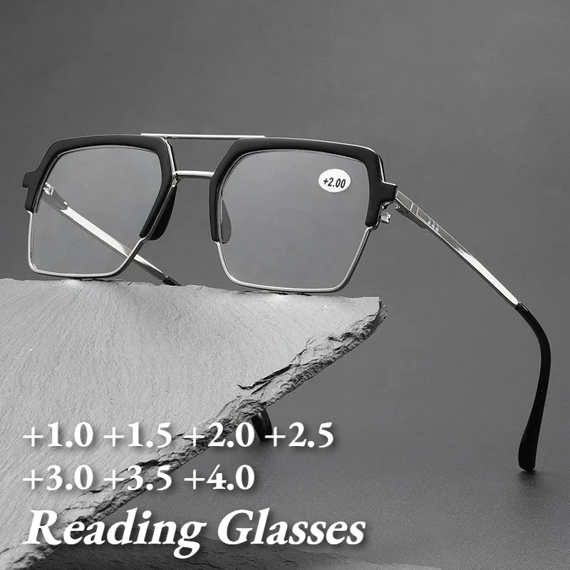New Stylish Polygonal Reading Glasses Exquisite Metal Double-Bridge High-Definition Presbyopia Eyewear Diopter +1.0 To +4.0
New Stylish Polygonal Reading Glasses Exquisite Metal Double-Bridge High-Definition Presbyopia Eyewear Diopter +1.0 To +4.0