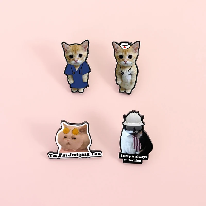 Cute Cat Doctor UV Enamel Pins Custom Yes,I'M Judging You Brooches Lapel Badges Clothes Animal Jewelry Gift for Kids Friends
Cute Cat Doctor UV Enamel Pins Custom Yes,I'M Judging You Brooches Lapel Badges Clothes Animal Jewelry Gift for Kids Friends