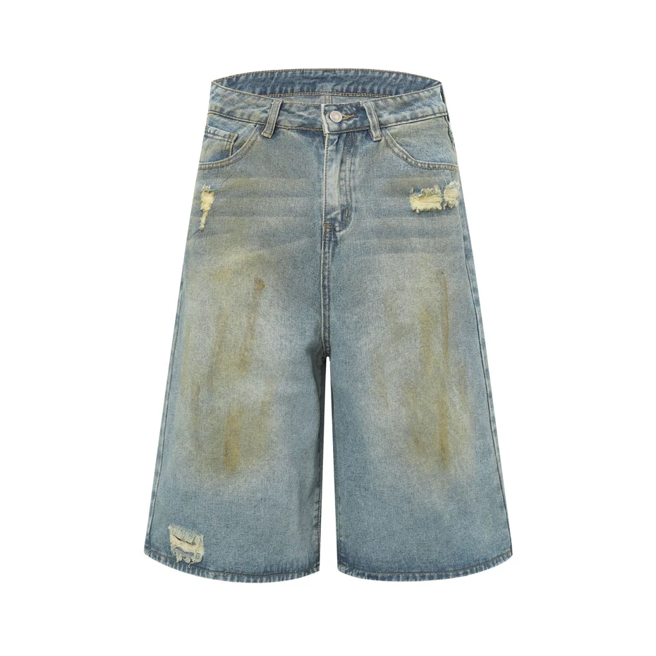 Summer Hip Hop Denim Short Men Streetwear Punk Vintage Ripped Hole Jeans Pants Harajuku Baggy Wide Legs Calf Length Pants Male
Summer Hip Hop Denim Short Men Streetwear Punk Vintage Ripped Hole Jeans Pants Harajuku Baggy Wide Legs Calf Length Pants Male