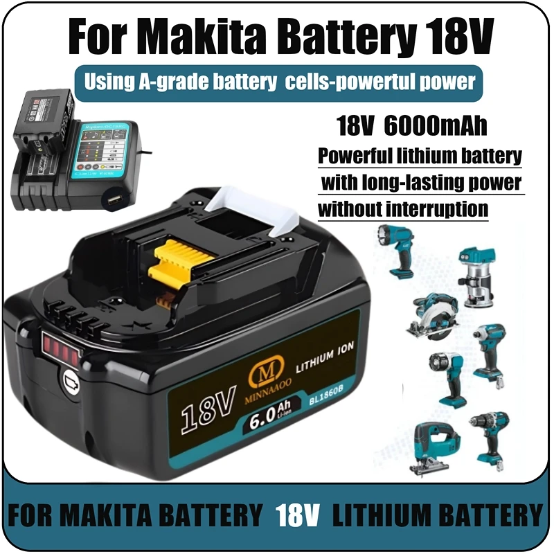 Оригинальный аккумулятор Makita 18 В, 6000 мАч, литий-ионный аккумулятор BL1860B BL1850 LXT, замена Аккумулятор для электроинструмента
Оригинальный аккумулятор Makita 18 В, 6000 мАч, литий-ионный аккумулятор BL1860B BL1850 LXT, замена Аккумулятор для электроинструмента