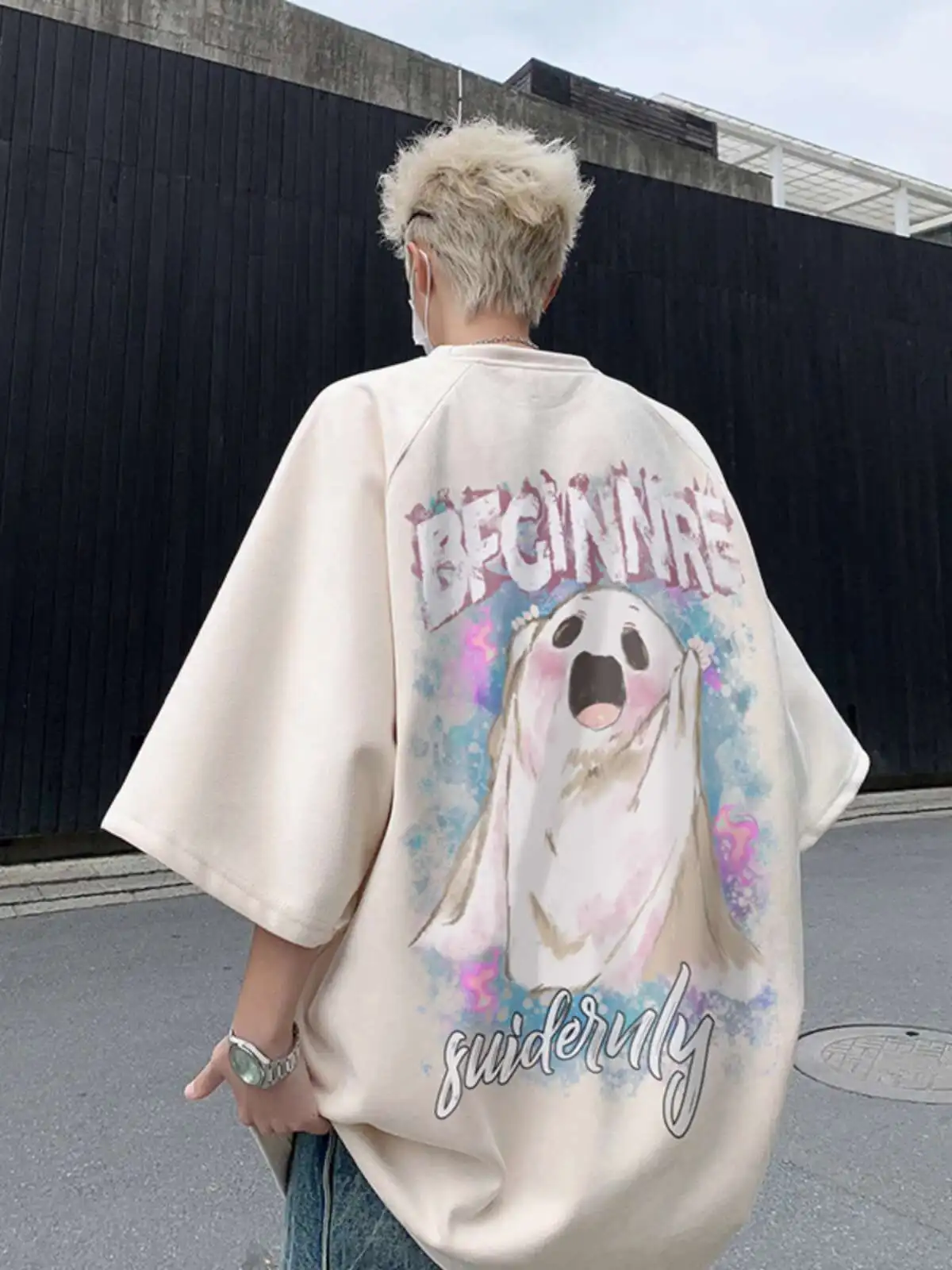 Suede T-shirt Men's Brand 2025 Summer Cute Ghost Print Tshirts American Short Sleeved High Street Hip-hop Half Sleeved T-shirt
Suede T-shirt Men's Brand 2025 Summer Cute Ghost Print Tshirts American Short Sleeved High Street Hip-hop Half Sleeved T-shirt