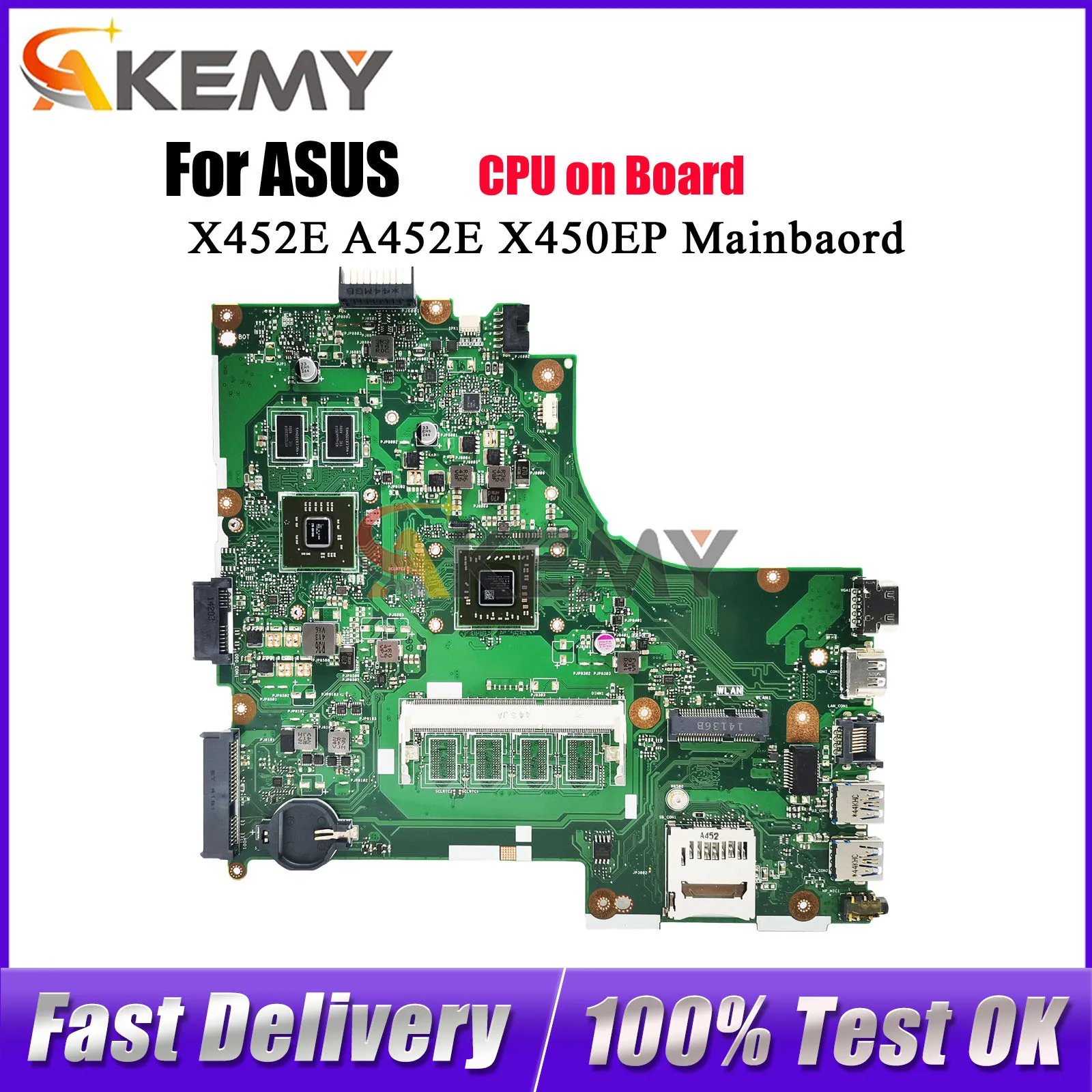 X450EP Laptop Motherboard For ASUS VivoBook A452E X450EP X450E X452E Notebook Mainboard With CPU 100% tests OK fast shipping stk
X450EP Laptop Motherboard For ASUS VivoBook A452E X450EP X450E X452E Notebook Mainboard With CPU 100% tests OK fast shipping stk