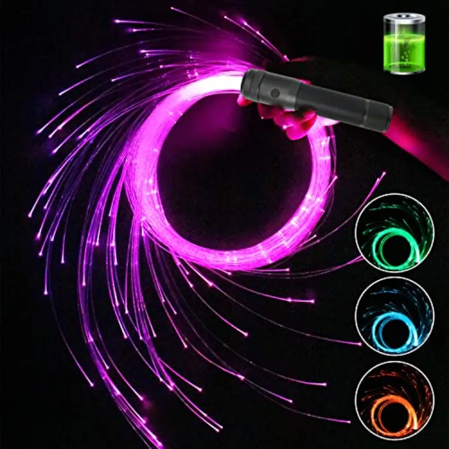 6Feet LED Fiber Optic Whip, 360 Swivel 36 Mode Effects Super Bright Light Up Dance Rave Toy Great for Raves Parties, Light Show
6Feet LED Fiber Optic Whip, 360 Swivel 36 Mode Effects Super Bright Light Up Dance Rave Toy Great for Raves Parties, Light Show