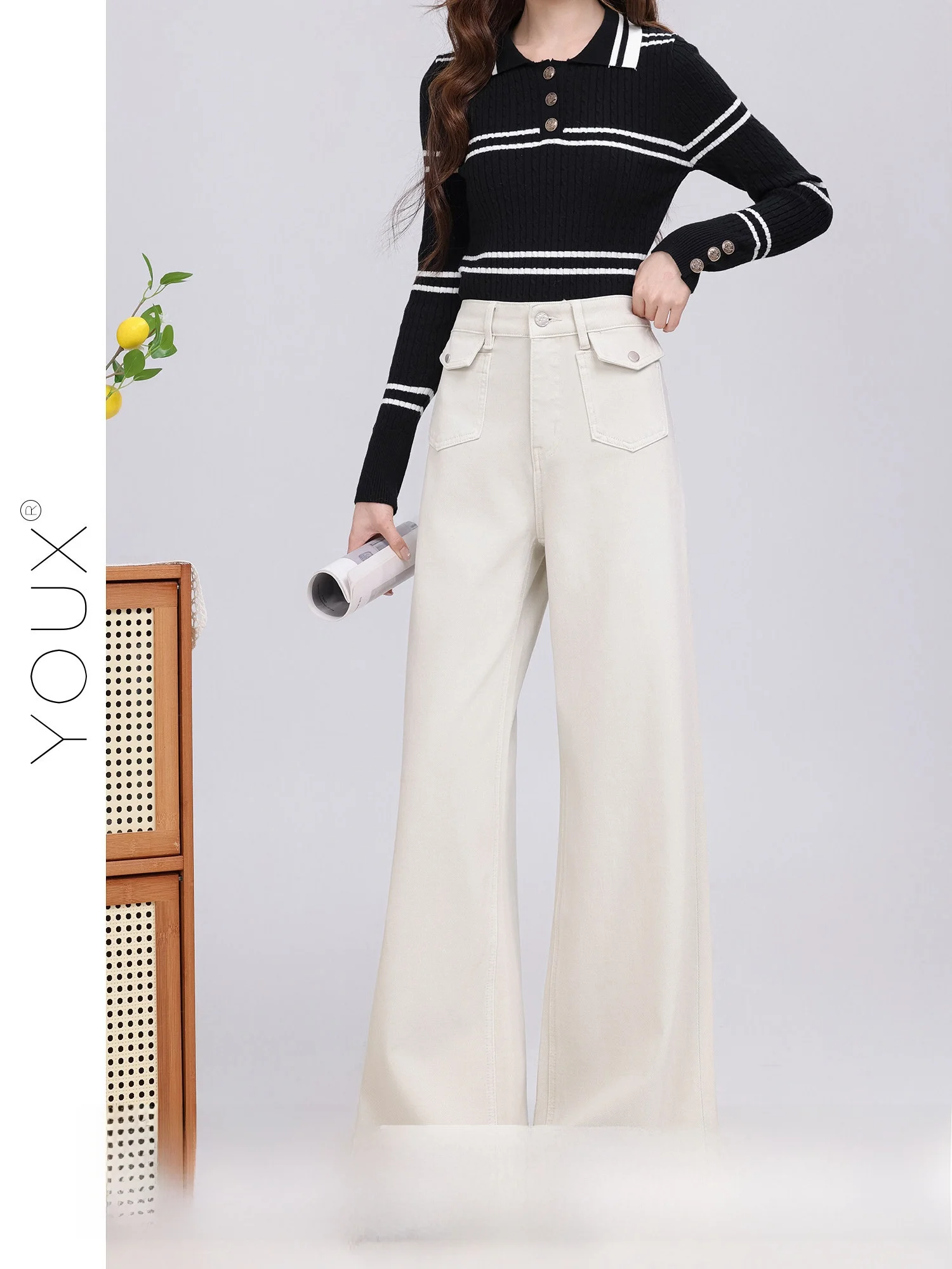 High Waist Wide Leg Jeans Straight Cut Front Pocket Design Simple Daily Style Spring New Arrival Denim Pants for Women
High Waist Wide Leg Jeans Straight Cut Front Pocket Design Simple Daily Style Spring New Arrival Denim Pants for Women