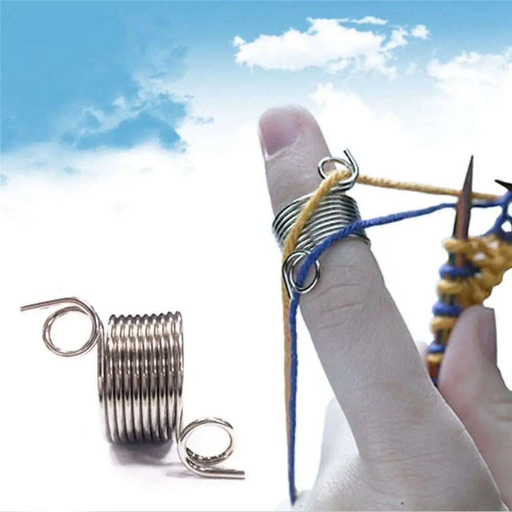 Supplie Finger Wear Crafts Stainless Steel Yarn Spring Guides Knitting Tools Thimble Ring
Supplie Finger Wear Crafts Stainless Steel Yarn Spring Guides Knitting Tools Thimble Ring