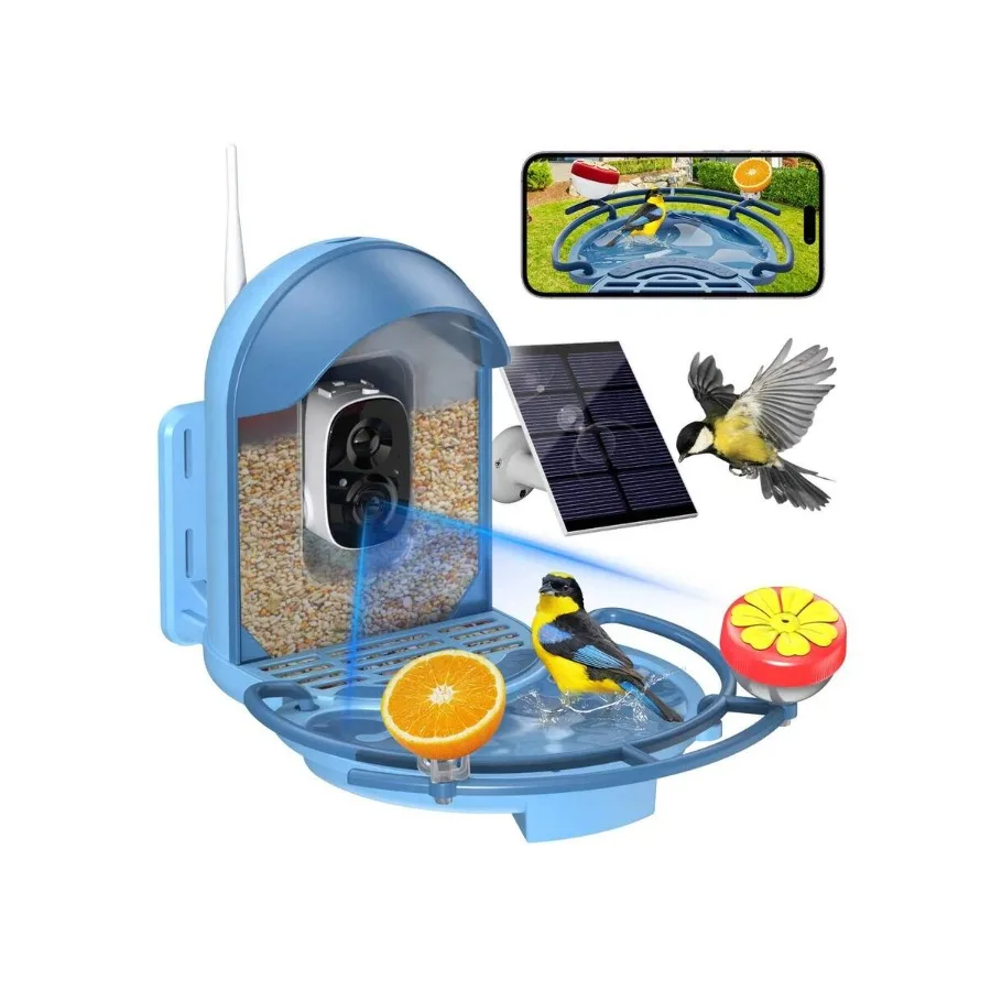 【New Arrival】Smart Bird Feeder with Camera, Solar-Powered WiFi Bird Watching Feeder with Bath & Fruit Holder, Motion Activated
【New Arrival】Smart Bird Feeder with Camera, Solar-Powered WiFi Bird Watching Feeder with Bath & Fruit Holder, Motion Activated