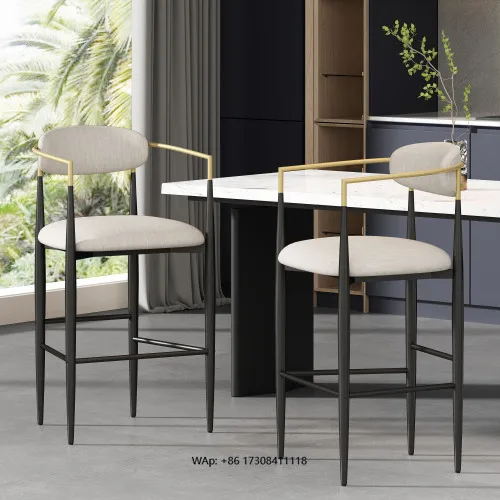 Modern hotel dining chair set 2-piece set, lightweight adjustable padded backrest, iron legs, kitchen island, beige fabric seat
Modern hotel dining chair set 2-piece set, lightweight adjustable padded backrest, iron legs, kitchen island, beige fabric seat