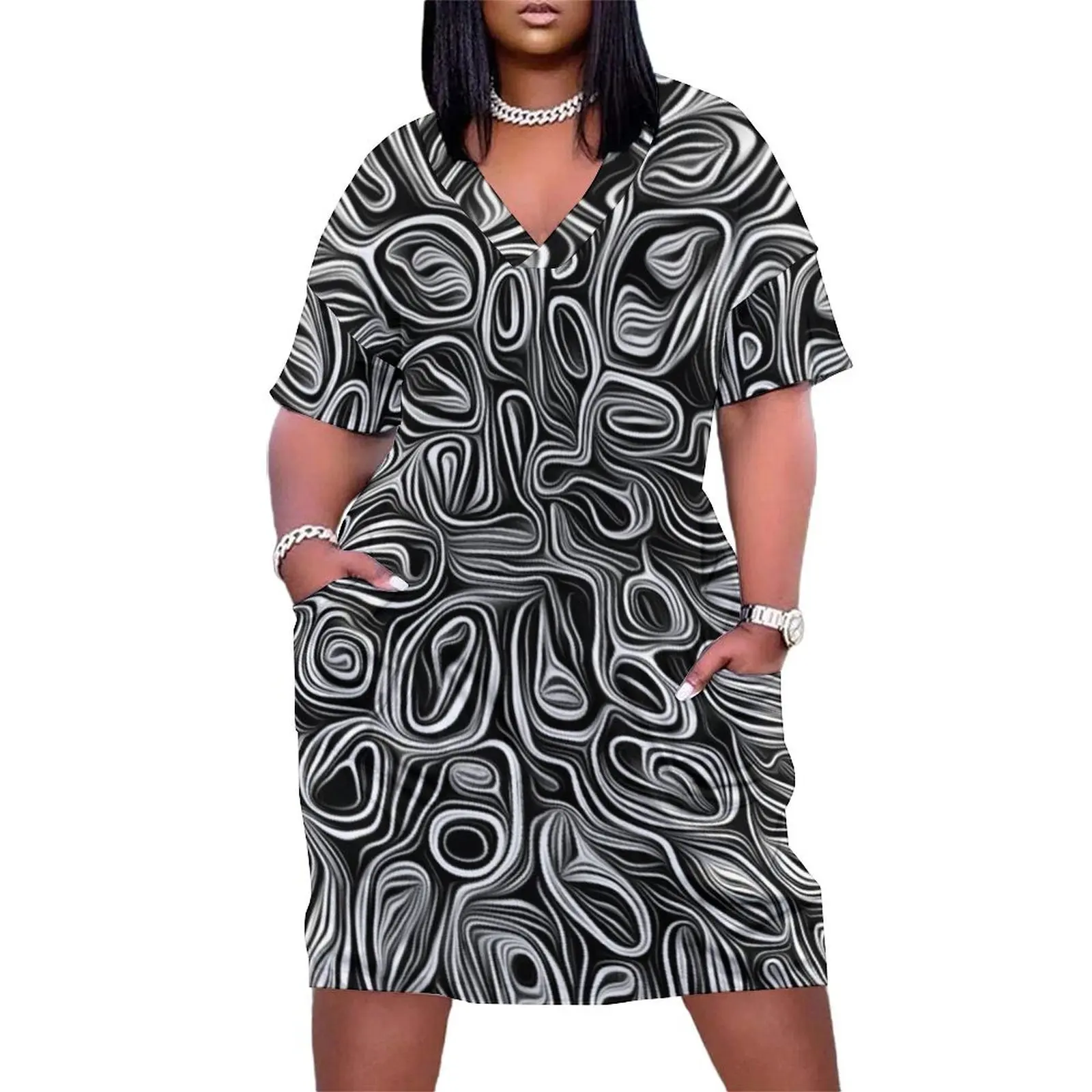 Waves of life 5 black and white digital drawing Loose Pocket Dress bandage dress summer dresses womens 2025
Waves of life 5 black and white digital drawing Loose Pocket Dress bandage dress summer dresses womens 2025