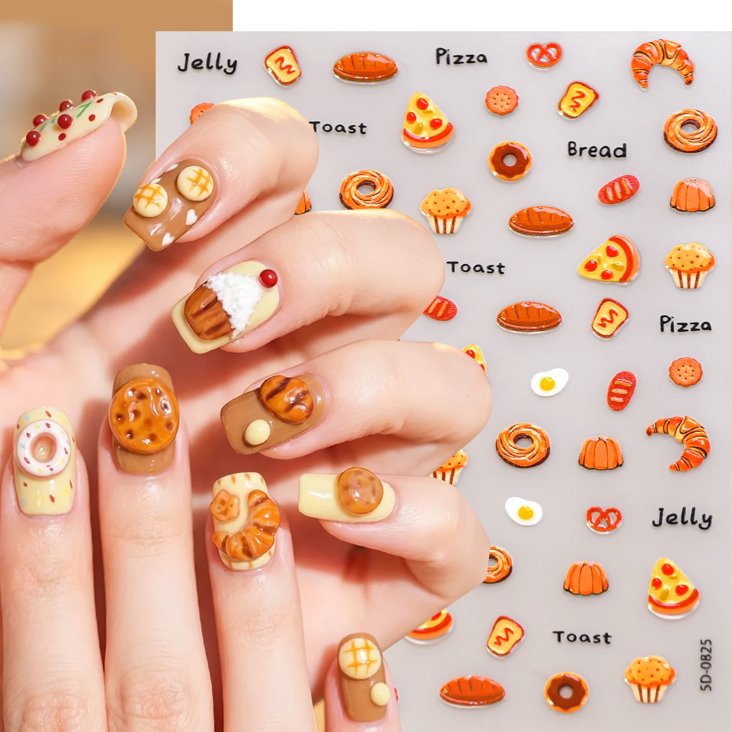 1Pcs Yummy Bread Cookies Pizza Nail Sticker 5D Embossed Cute Bakery Croissant Pretzel Bread Biscuit Nail Decals Food Nail Decora
1Pcs Yummy Bread Cookies Pizza Nail Sticker 5D Embossed Cute Bakery Croissant Pretzel Bread Biscuit Nail Decals Food Nail Decora