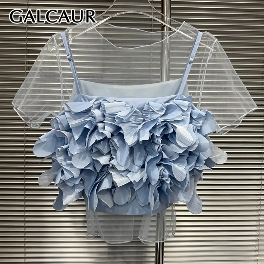 GALCAUR Solid Slimming Two Piece Sets for Women Round Neck Short Sleeves Top Patchwork 3D Flowers Sling Sets Female Fashion New
GALCAUR Solid Slimming Two Piece Sets for Women Round Neck Short Sleeves Top Patchwork 3D Flowers Sling Sets Female Fashion New