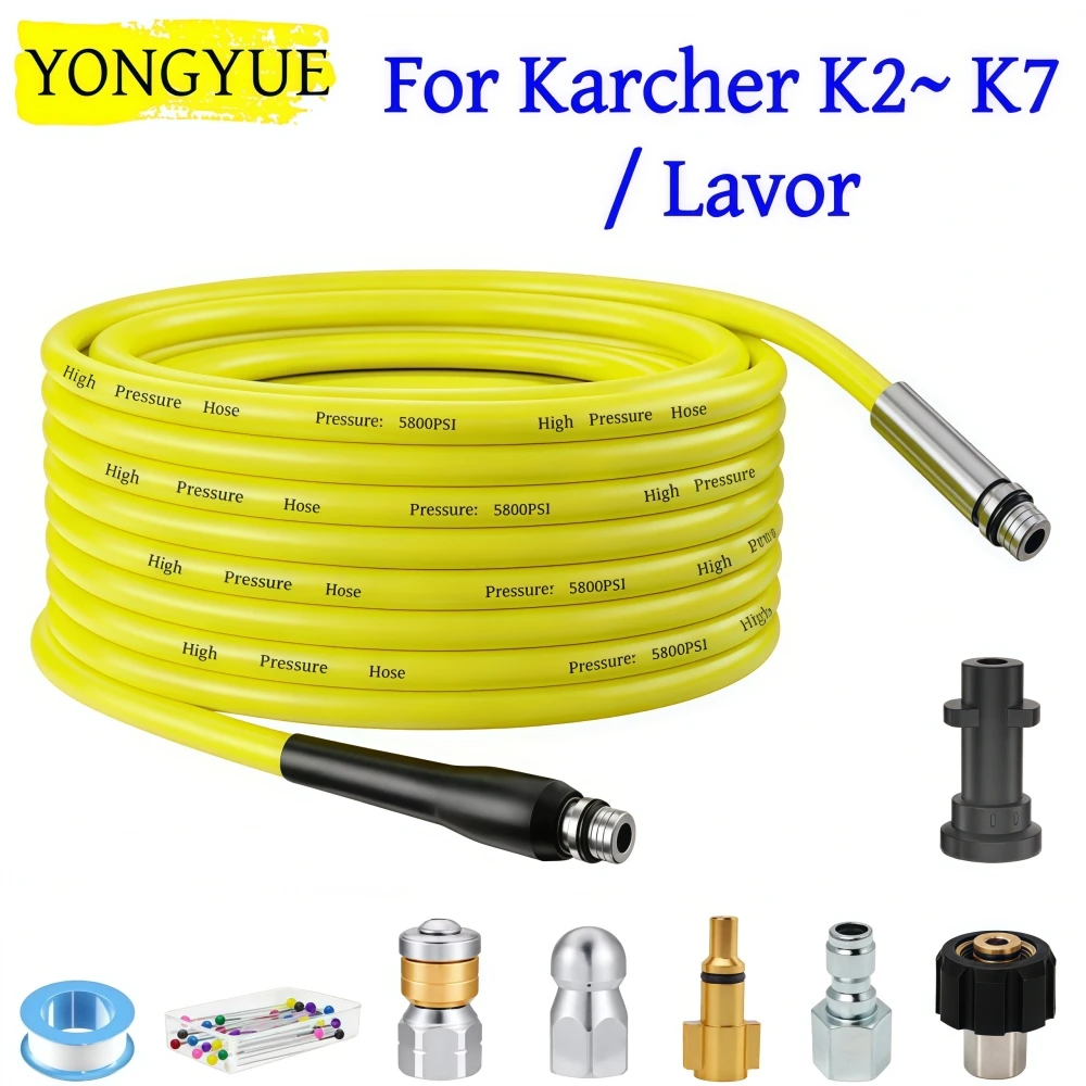 2~35m Sewer Drain Water Cleaning Hose 5800PSI Pressure Cleaning Machine Hose 1/4" NPT Sewer Cleaning Nozzle For Karcher Lavor
2~35m Sewer Drain Water Cleaning Hose 5800PSI Pressure Cleaning Machine Hose 1/4" NPT Sewer Cleaning Nozzle For Karcher Lavor