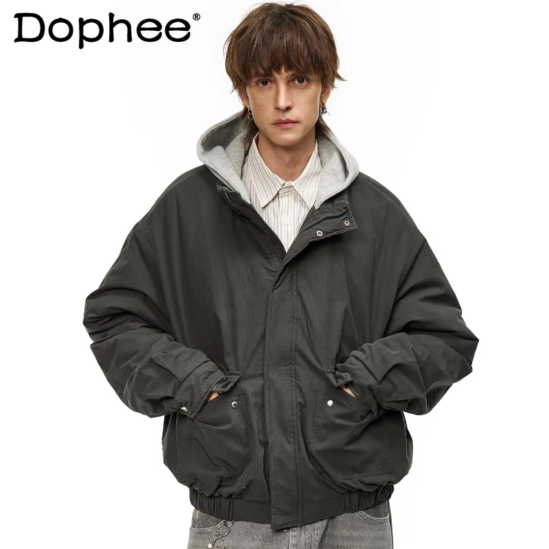 Men 2025 Winter New Stylish Thickened Warm Parkas Male Color Matching Coats Fashion Hooded Faux Two-Piece Tooling Jackets Parkas
Men 2025 Winter New Stylish Thickened Warm Parkas Male Color Matching Coats Fashion Hooded Faux Two-Piece Tooling Jackets Parkas