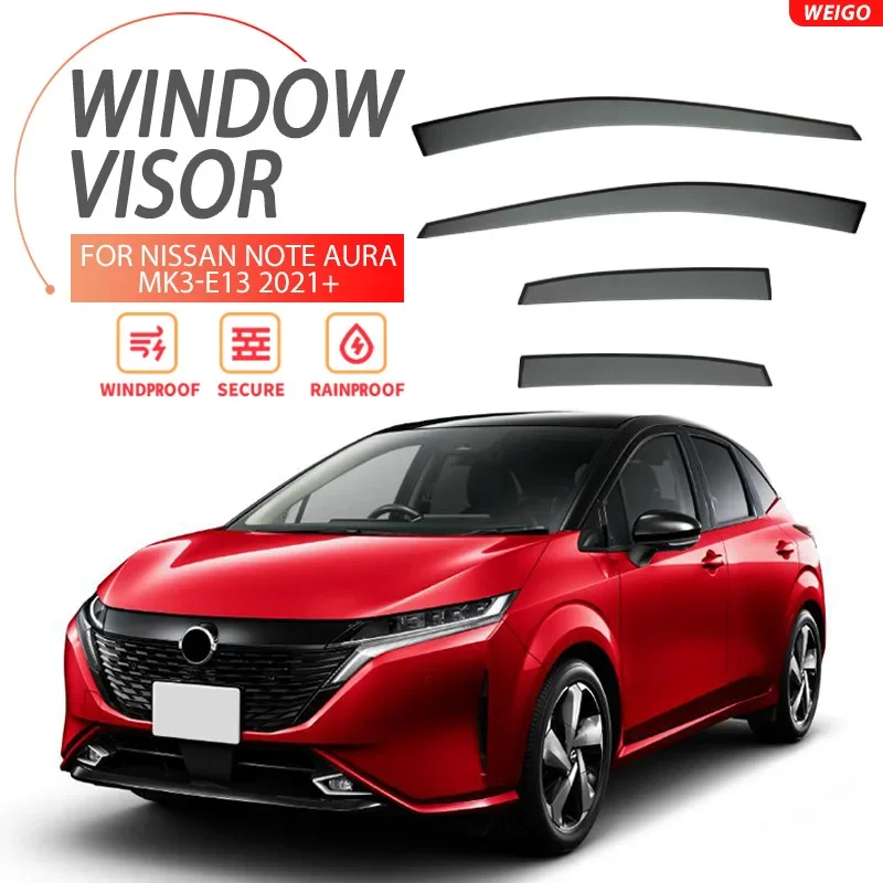 For Nissan Note Aura MK3 E13 2021+ Window Visor Vent Shades Ventvisor Wind Deflectors Visors Rain Visor Body Kit
For Nissan Note Aura MK3 E13 2021+ Window Visor Vent Shades Ventvisor Wind Deflectors Visors Rain Visor Body Kit