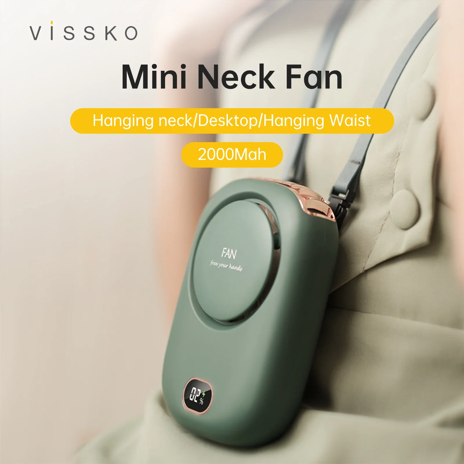 Vissko Portable Hanging Neck Fan Mini Fans with Adjustable Lanyard Bladeless USB Rechargeable Sports Cooling Fan for Kids Travel
Vissko Portable Hanging Neck Fan Mini Fans with Adjustable Lanyard Bladeless USB Rechargeable Sports Cooling Fan for Kids Travel