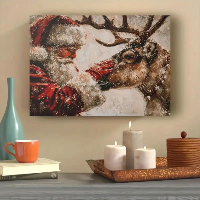 1pcs Santa Claus Reindeer Canvas Art Prints, Retro Christmas Illustrations Modern Art Decorations Home Office Kitchen Bathroom
1pcs Santa Claus Reindeer Canvas Art Prints, Retro Christmas Illustrations Modern Art Decorations Home Office Kitchen Bathroom
