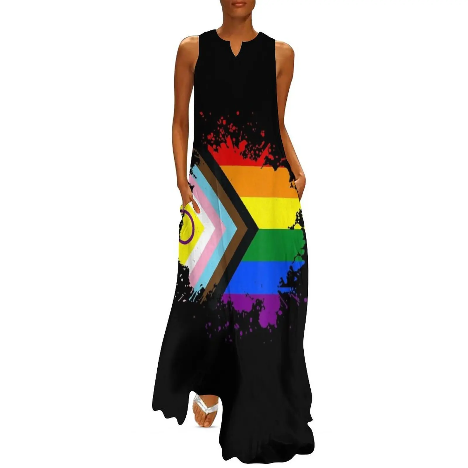 Lgbtq pride month intersex inclusive progress pride flag Long Dress Elegant gown women's clothing trend 2025 Prom gown
Lgbtq pride month intersex inclusive progress pride flag Long Dress Elegant gown women's clothing trend 2025 Prom gown