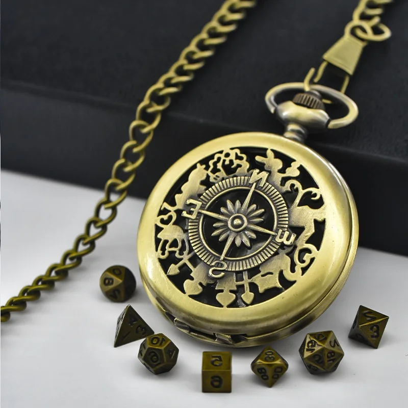 New Compass Pocket Watch Box Dice Necklace Board Game Accessories Men's and Women's Fashion Accessories Gifts
New Compass Pocket Watch Box Dice Necklace Board Game Accessories Men's and Women's Fashion Accessories Gifts
