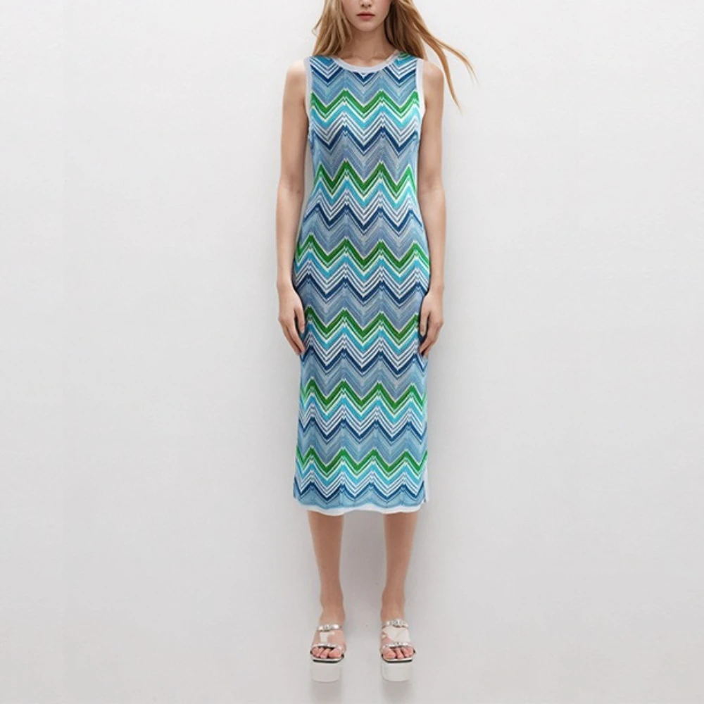 Micosoni Premium Bohemian Style Vestidos 2026 Spring/Summer Elegant Lady O- Neck Sleeveless Striped Knitted Dress For Women S-XL
Micosoni Premium Bohemian Style Vestidos 2026 Spring/Summer Elegant Lady O- Neck Sleeveless Striped Knitted Dress For Women S-XL