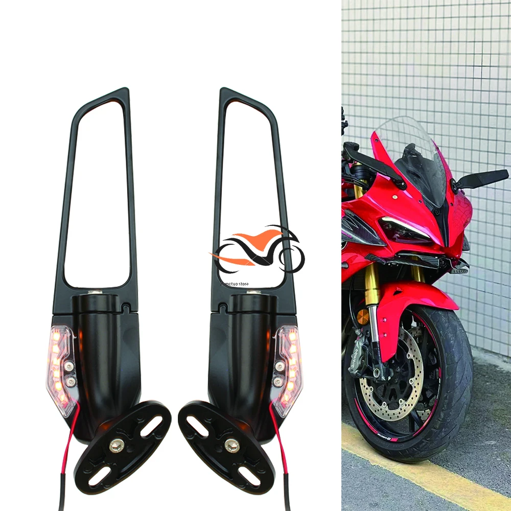 Motorcycle Mirror Modified Wind Adjustable Rotating Rearview With Turn Signal Lamp For Yamaha R1 R15 R3 R6 Honda Suzuki Kawasaki
Motorcycle Mirror Modified Wind Adjustable Rotating Rearview With Turn Signal Lamp For Yamaha R1 R15 R3 R6 Honda Suzuki Kawasaki