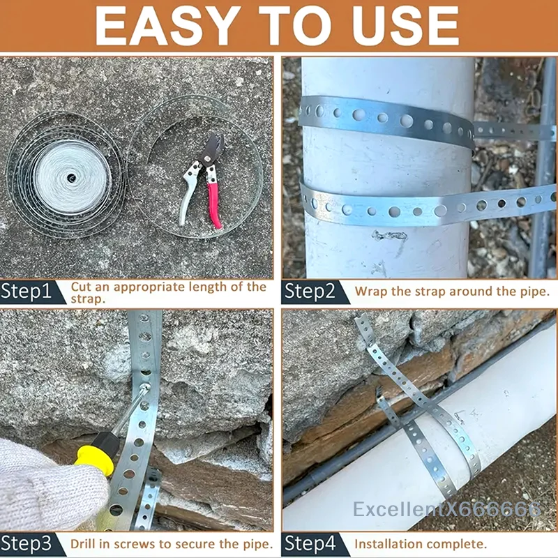 Metal Binding Tape 1 Roll 15M Pre-Punched Multi-Slot Galvanized Steel Tape for Pipe Support Sheet Metal Work Hoop Sign Board
Metal Binding Tape 1 Roll 15M Pre-Punched Multi-Slot Galvanized Steel Tape for Pipe Support Sheet Metal Work Hoop Sign Board