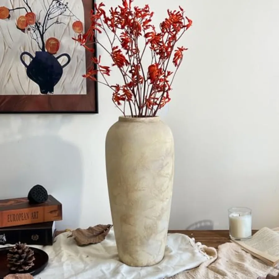 15 Inch Farmhouse Decor Ceramic Rustic Vase, Beige Handmade Flower Vases for Centerpieces, Pottery Vase for Living Room, Kitche
15 Inch Farmhouse Decor Ceramic Rustic Vase, Beige Handmade Flower Vases for Centerpieces, Pottery Vase for Living Room, Kitche