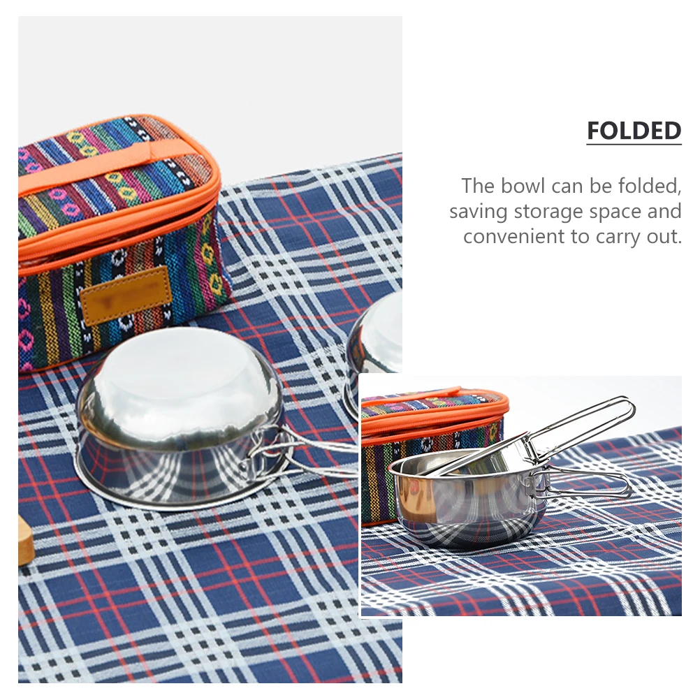 Stainless Steel Travel Bowl Set Foldable Portable Camping Hiking Bowls Outdoor Tableware Storage Bag Durable Rust Resistant
Stainless Steel Travel Bowl Set Foldable Portable Camping Hiking Bowls Outdoor Tableware Storage Bag Durable Rust Resistant