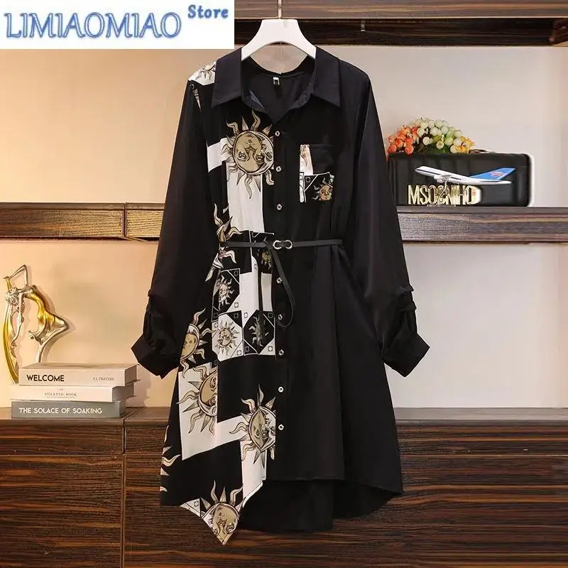 New Vintage Print A-Line With Belt Loose Turn-down Collar Women's Dress Elegant Single-Breasted Knee Length Dresses For Women
New Vintage Print A-Line With Belt Loose Turn-down Collar Women's Dress Elegant Single-Breasted Knee Length Dresses For Women