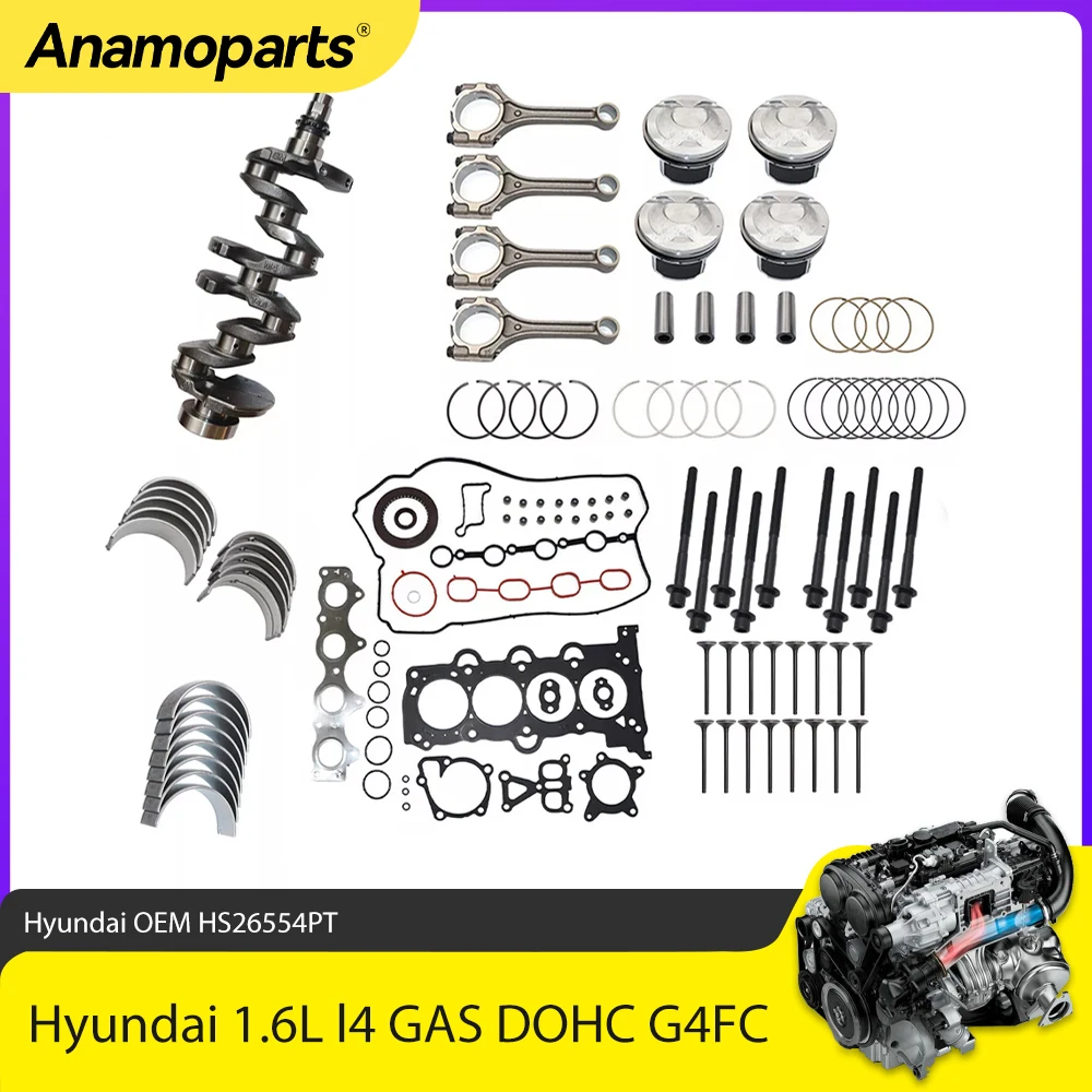 Engine Rebuild Crankshaft Con Rods Gasket Kit Fit 1.6 L For Hyundai Accent Veloster Kia Rio Soul 1.6L l4 GAS DOHC G4FC 
Engine Rebuild Crankshaft Con Rods Gasket Kit Fit 1.6 L For Hyundai Accent Veloster Kia Rio Soul 1.6L l4 GAS DOHC G4FC